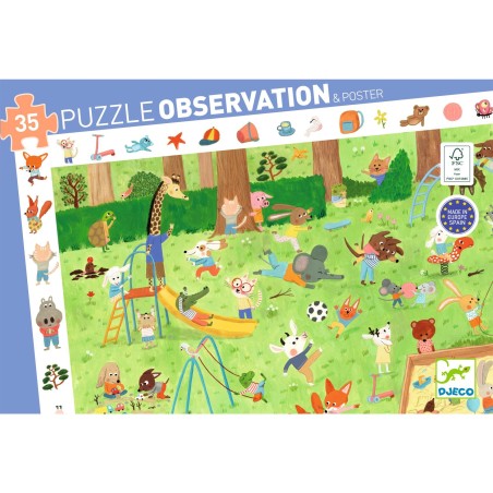 DJECO Vyhledávací puzzle Malí přátelé v parku 35 dílků DJECO Vyhledávací puzzle Malí přátelé v parku 35 dílků