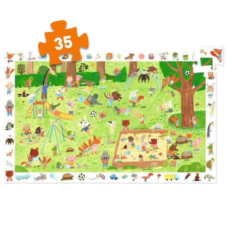 DJECO Vyhledávací puzzle Malí přátelé v parku 35 dílků DJECO Vyhledávací puzzle Malí přátelé v parku 35 dílků