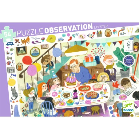 DJECO Vyhledávací puzzle Narozeninová party 53 dílků DJECO Vyhledávací puzzle Narozeninová party 53 dílků