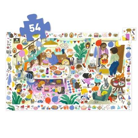 DJECO Vyhledávací puzzle Narozeninová party 53 dílků DJECO Vyhledávací puzzle Narozeninová party 53 dílků