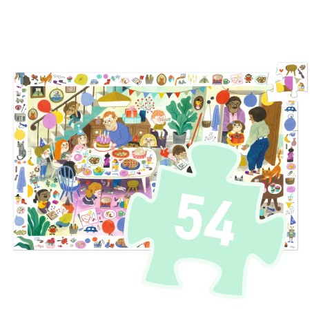 DJECO Vyhledávací puzzle Narozeninová party 53 dílků DJECO Vyhledávací puzzle Narozeninová party 53 dílků