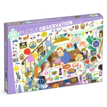 DJECO Vyhledávací puzzle Narozeninová party 53 dílků DJECO Vyhledávací puzzle Narozeninová party 53 dílků