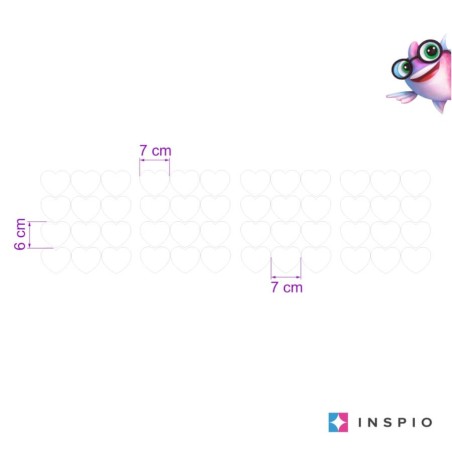 Inspio Dětská samolepka na zeď Bílá srdíčka Inspio Dětská samolepka na zeď Bílá srdíčka
