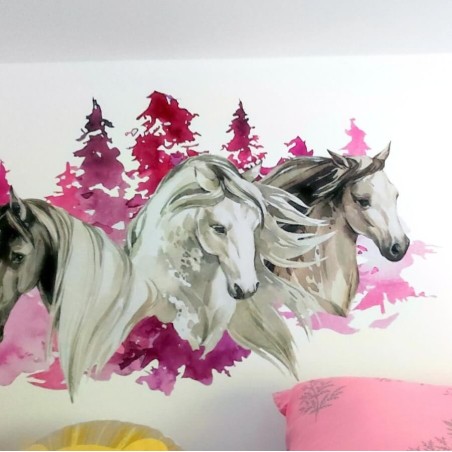 Inspio Dětská samolepka na zeď Koně 94 cm Inspio Dětská samolepka na zeď Koně 94 cm