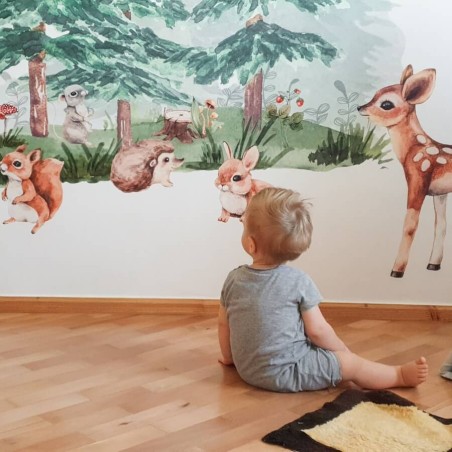 Inspio Dětská samolepka na zeď Les plný zvířat Inspio Dětská samolepka na zeď Les plný zvířat