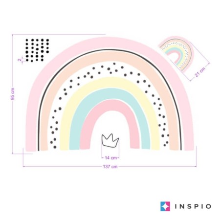 Inspio Dětská samolepka na zeď Duha se jménem pro malou princeznu Inspio Dětská samolepka na zeď Duha se jménem pro malou princeznu