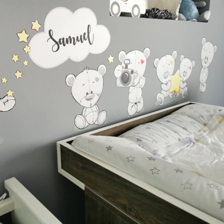 Inspio Dětská samolepka na zeď Medvídci nad postýlku Inspio Dětská samolepka na zeď Medvídci nad postýlku
