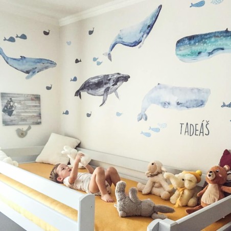 Inspio Dětská samolepka na zeď Velryby Inspio Dětská samolepka na zeď Velryby