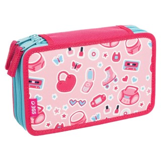 Helma 365 Školní penál dvoupatrový Pinky