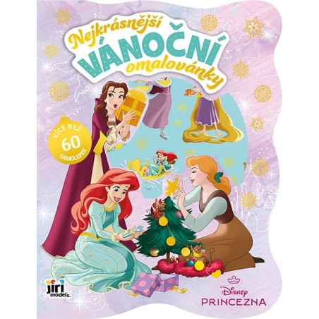 Jiri Models Nejkrásnější vánoční omalovánky se samolepkami Disney Princezny