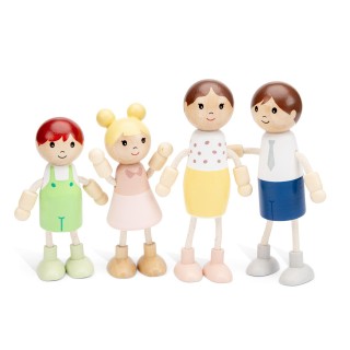 Woet by New Classic Toy Dřevěné loutky do domečku pro panenky rodinka