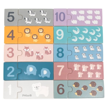 PolarB Dřevěné číselné puzzle PolarB Dřevěné číselné puzzle