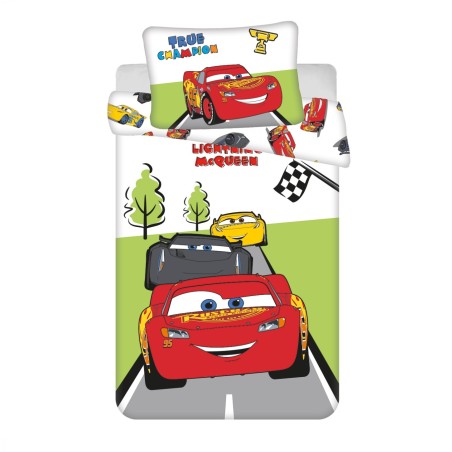 Jerry Fabrics Dětské povlečení do postýlky Cars Champion baby 100x135, 40x60 cm