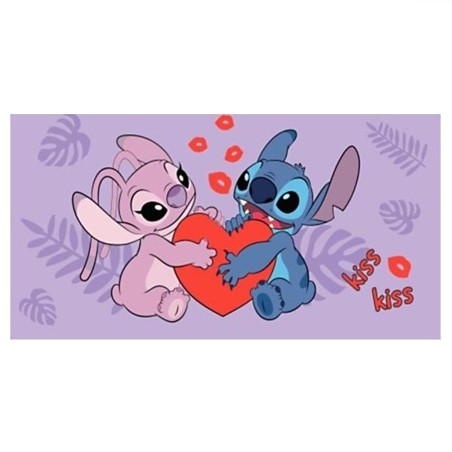 Jerry Fabrics Dětská bavlněná osuška Lilo a Stitch Kiss 70x140 cm Jerry Fabrics Dětská bavlněná osuška Lilo a Stitch Kiss 70x140 cm