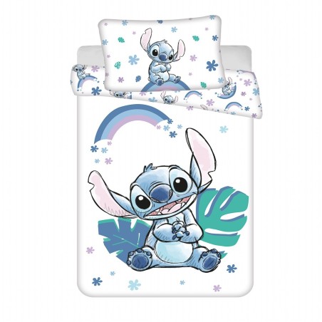 Jerry Fabrics Dětské povlečení do postýlky Lilo and Stitch Rainbow 100x135, 40x60 cm