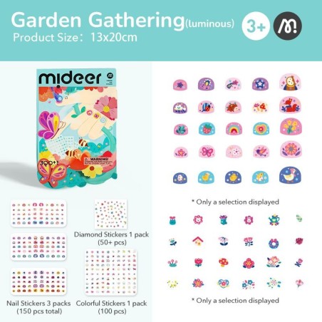 MiDeer Samolepky na nehty  Zahrada 300 ks MiDeer Samolepky na nehty  Zahrada 300 ks