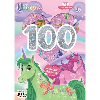 Jiri Models 100 metalických samolepek s omalovánkovými listy Jednorožci