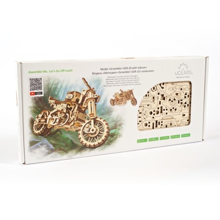 Ugears 3D puzzle Motorka s vozíkem 380 ks