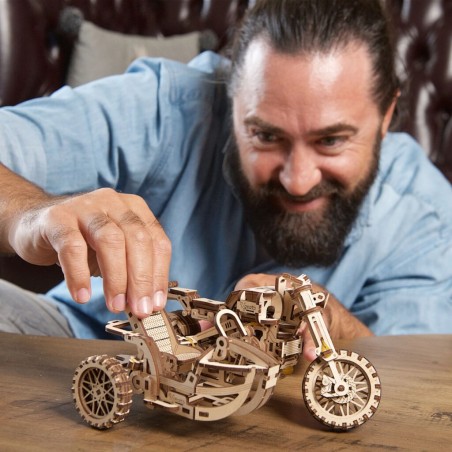 Ugears 3D puzzle Motorka s vozíkem 380 ks