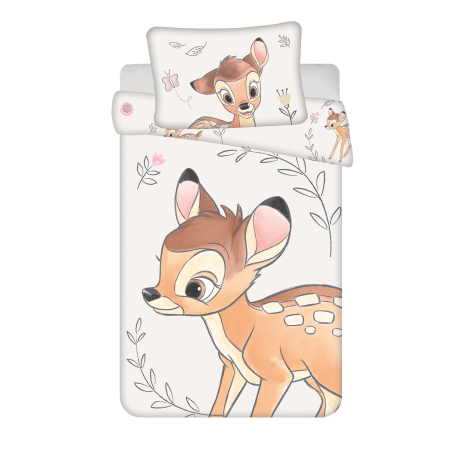 Jerry Fabrics Dětské povlečení do postýlky Bambi Beige baby 100x135, 40x60 cm