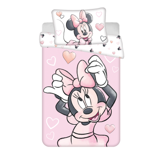 Jerry Fabrics Dětské povlečení do postýlky Minnie Blush Pink baby 100x135, 40x60 cm