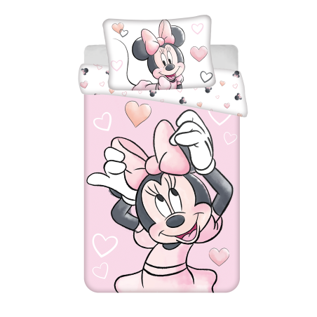 Jerry Fabrics Dětské povlečení do postýlky Minnie Blush Pink baby 100x135, 40x60 cm