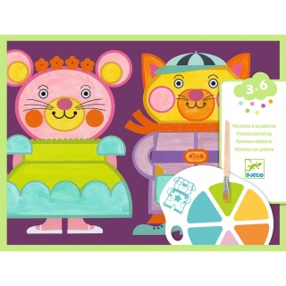 DJECO Malování s paletou Rozkošná zvířátka