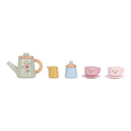 Little Dutch Dřevěný čajový set s květinovým potiskem