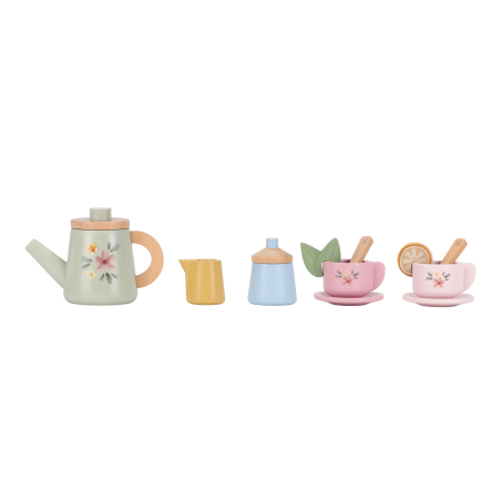 Little Dutch Dřevěný čajový set s květinovým potiskem