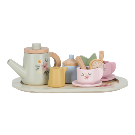 Little Dutch Dřevěný čajový set s květinovým potiskem