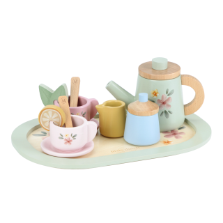 Little Dutch Dřevěný čajový set s květinovým potiskem