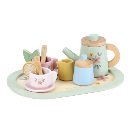Little Dutch Dřevěný čajový set s květinovým potiskem