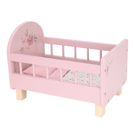 Little Dutch Dřevěná postýlka pro panenky s peřinkou Pink