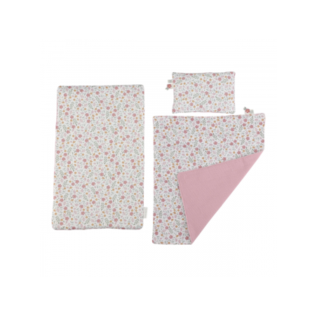 Little Dutch Dřevěná postýlka pro panenky s peřinkou Pink