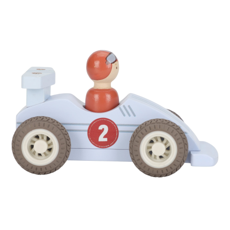 Little Dutch Dřevěná závodní autíčka na setrvačník