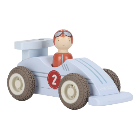 Little Dutch Dřevěná závodní autíčka na setrvačník