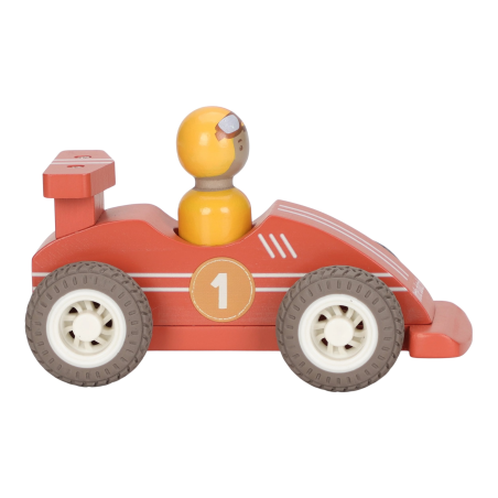Little Dutch Dřevěná závodní autíčka na setrvačník
