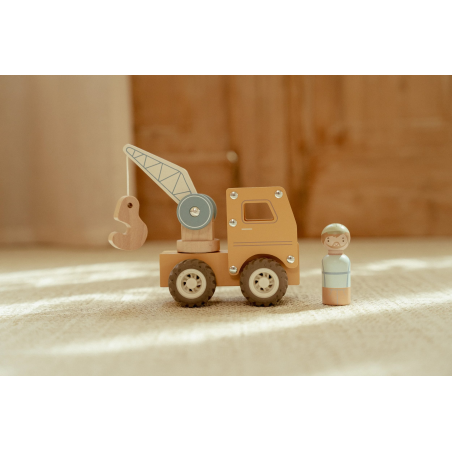 Little Dutch Dřevěný autojeřáb