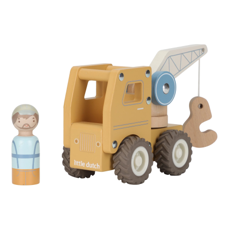 Little Dutch Dřevěný autojeřáb