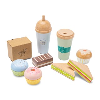 Woet by New Classic Toys Dřevěná herní sada káva sebou