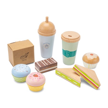 Woet by New Classic Toys Dřevěná herní sada káva sebou