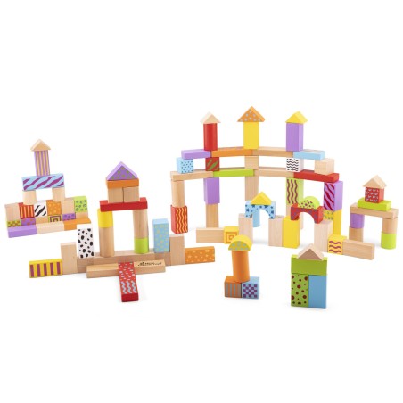 Woet by New Classic Toys Dřevěné kostky Fantazie 100 ks