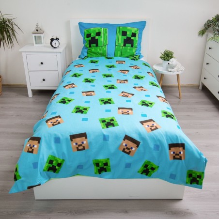 Jerry Fabrics Dětské povlečení Minecraft Jungle Fight svítící efekt 140x200, 70x90 cm