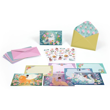 DJECO Dárková sada pozvánek Fantasy zvířátka