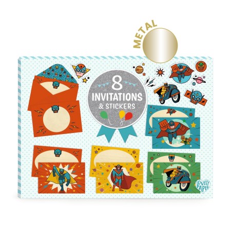 DJECO Dárková sada pozvánek Superhrdinové