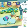 DJECO Vkládací puzzle Puzz & Roll Zvířátková autíčka