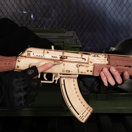 RoboTime 3D dřevěná mechanická skládačka Útočná puška AK-47