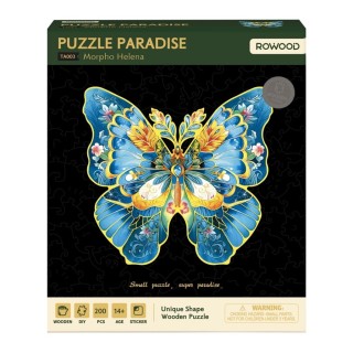 RoboTime Dřevěné puzzle Motýl Morpho Helena