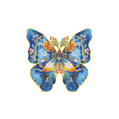 RoboTime Dřevěné puzzle Motýl Morpho Helena