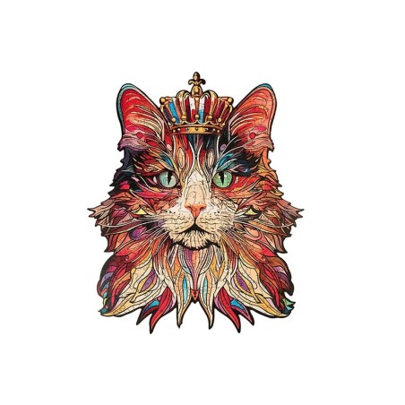 RoboTime Dřevěné puzzle Kočičí král